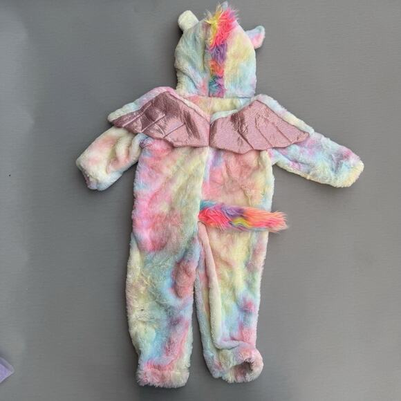 Toddler Unicorn Costume 18-24 mos Pattern Wings Tail One Piece Halloween - Picture 4 of 8